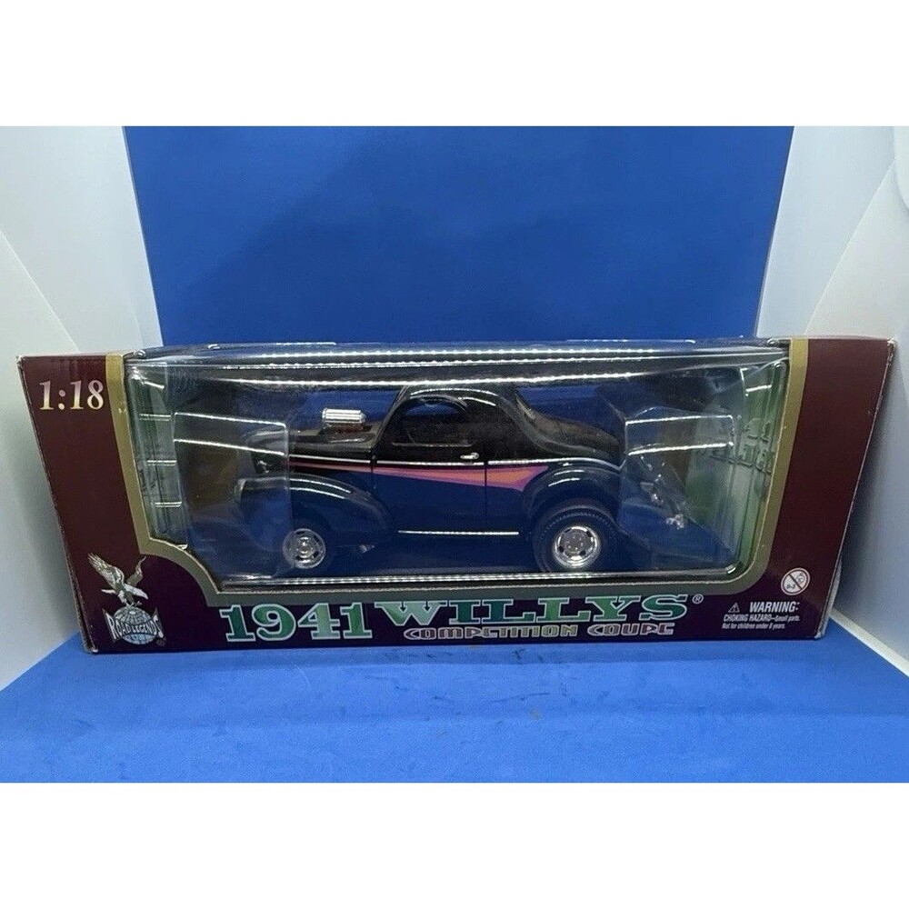1941 Willys Coupe 1:18 Diecast Road Legends Yat Ming w/ Display Base & Box